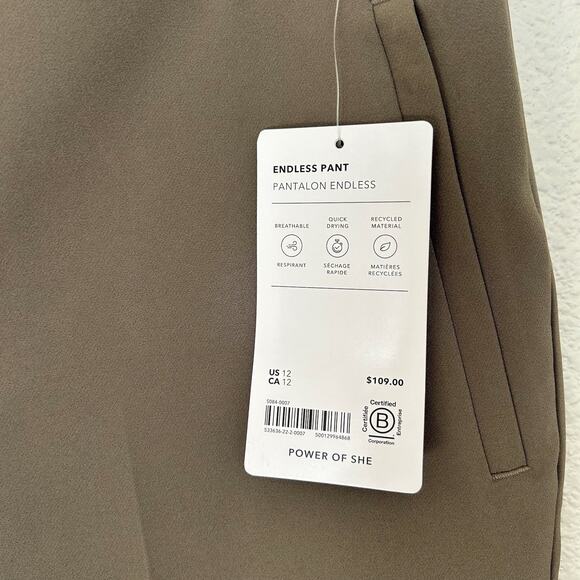 Athleta Women’s Endless High Rise Pant - Aspen Olive Size 12 NWT - Picture 2 of 4